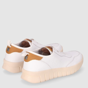 Deportivos de Piel - Blanco - Tacón: Bajo