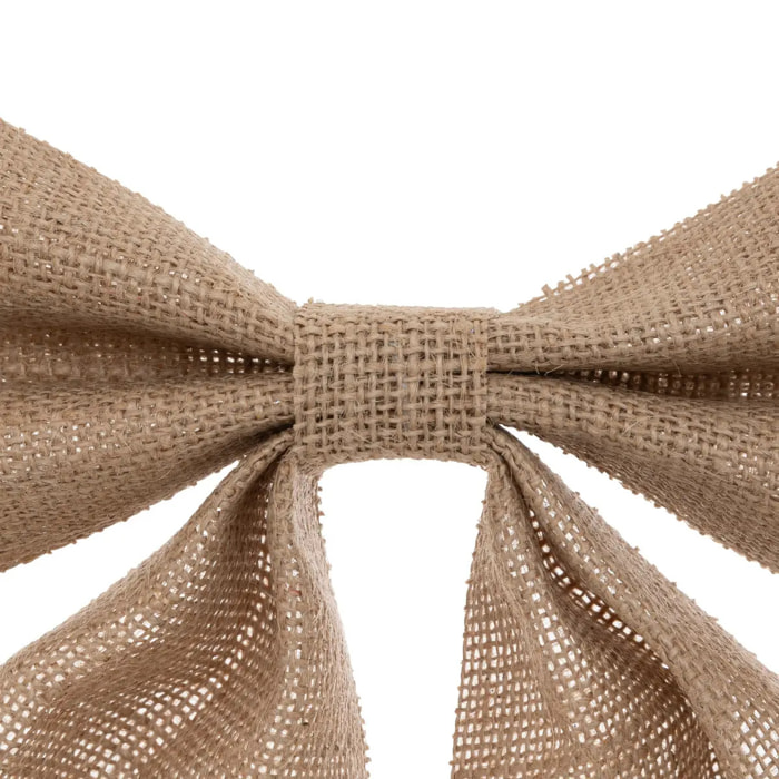 Noeud déco givré 28x34cm jute beige