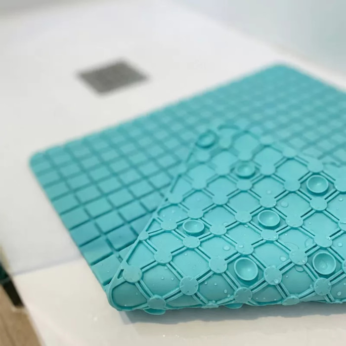 TAPIS ANTI DERAPANT QUADRO PREM 54X54CM AQUA