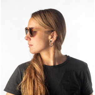 Gafas de sol OCEAN TIBURON - Patillas carey amarillo y rosa / Ahumada