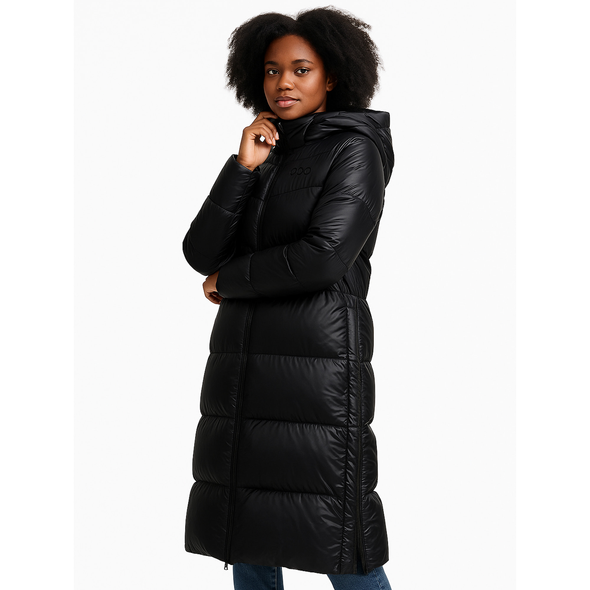 Abrigo para mujer ECOON Niza long jacket - Negro