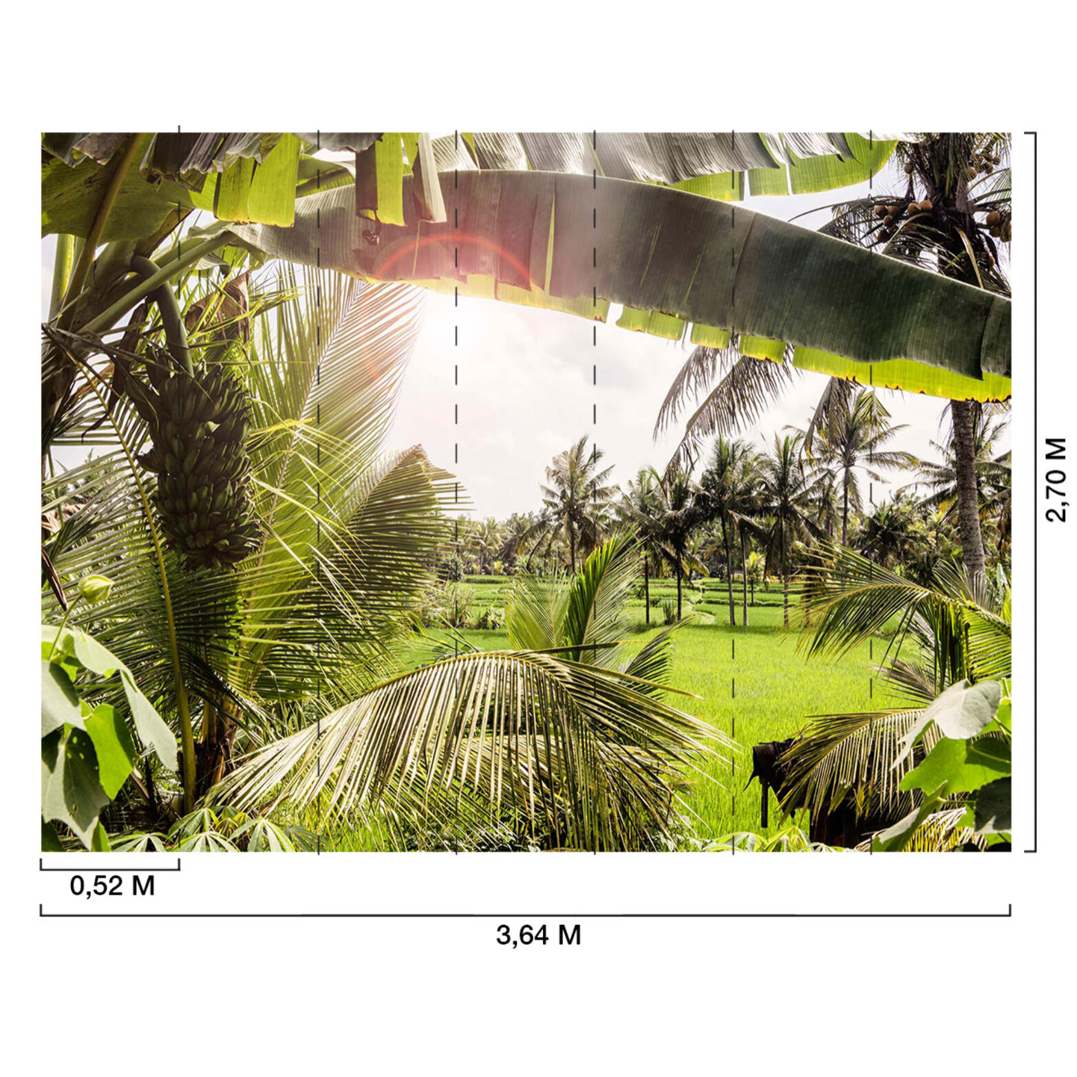 Papier peint panoramique exotique paysage de bali Intissé