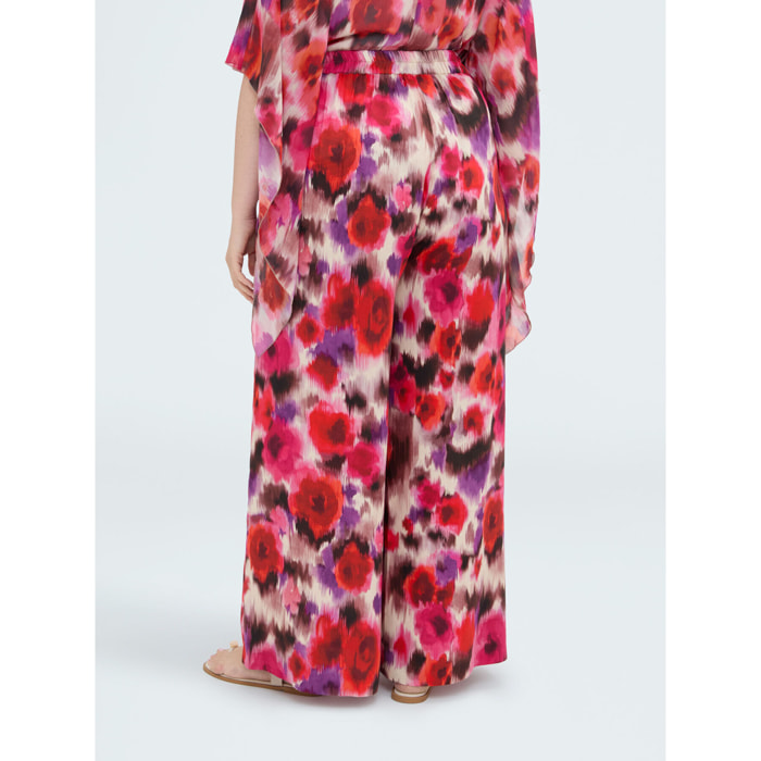 Fiorella Rubino - Pantaloni palazzo in raso di viscosa - Fucsia
