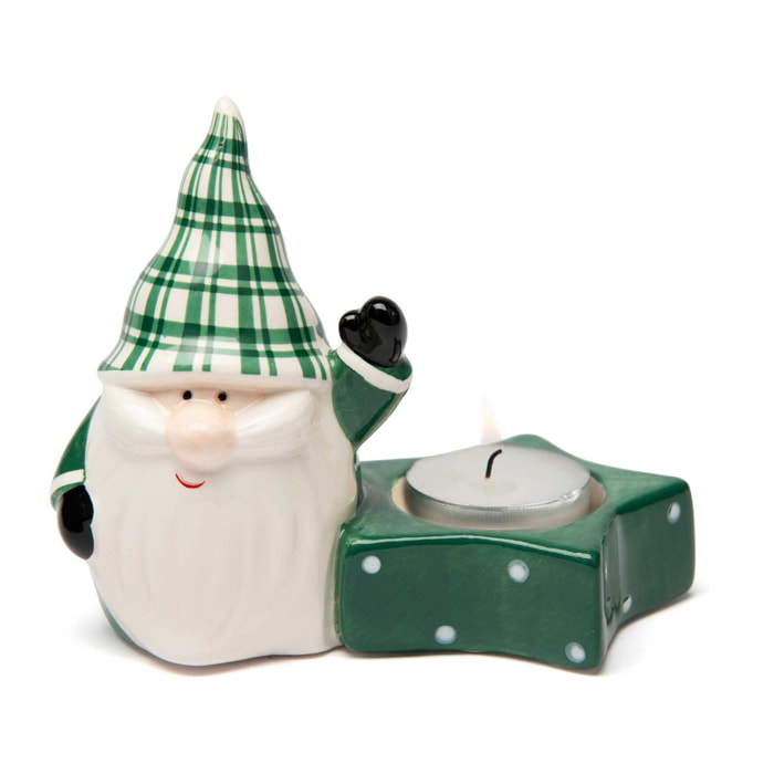 Porta Candela Excelsa- Green Winter, Ceramica Verde