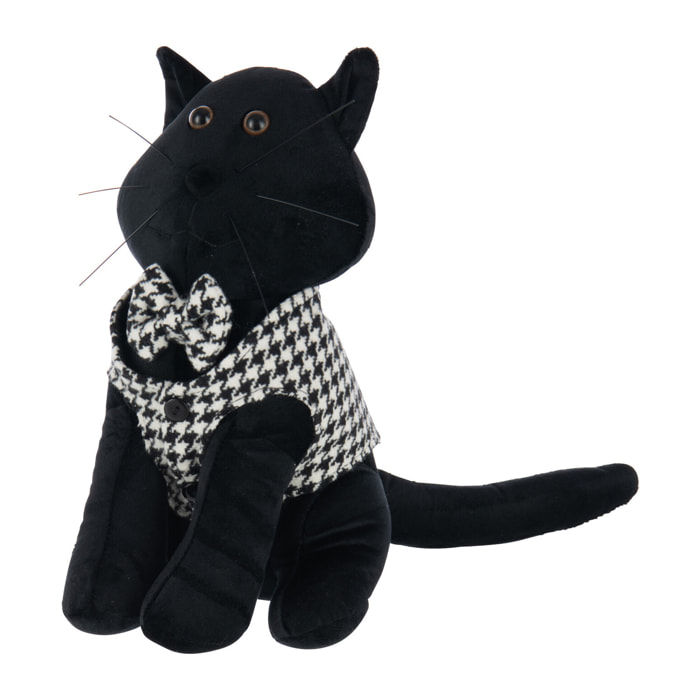 J-Line cale-porte Chat Pied-De-Poule - polyester - noir/blanc