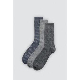 Confezione da 3 calzini alti stampati