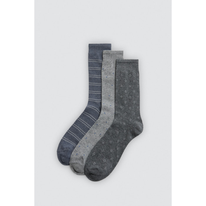 Confezione da 3 calzini alti stampati