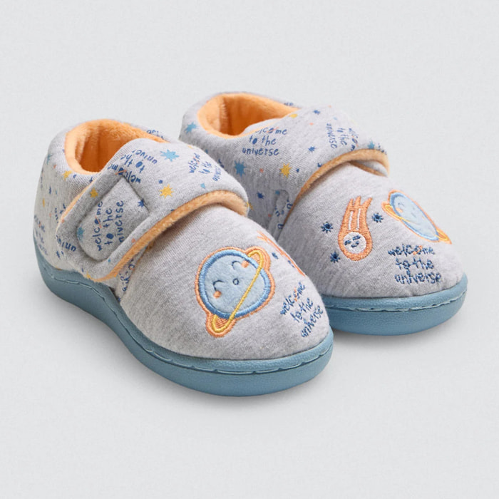 Pantofole per neonato con stampa cosmica