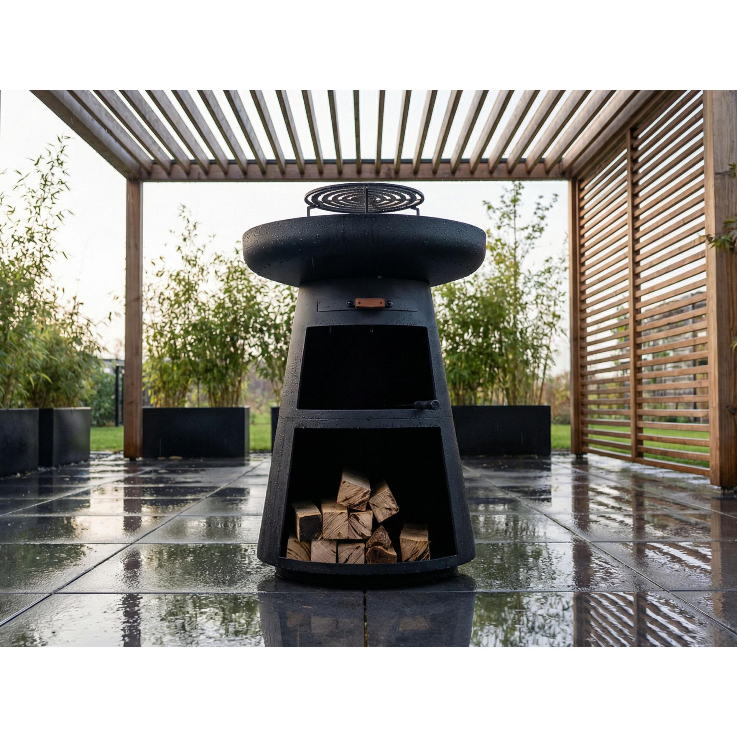 Barbacoa redonda con plancha de acero redonda y grill EFP55RB PURLINE  W