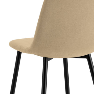 Set da 4 sedie da pranzo in tessuto sabbia - Bella