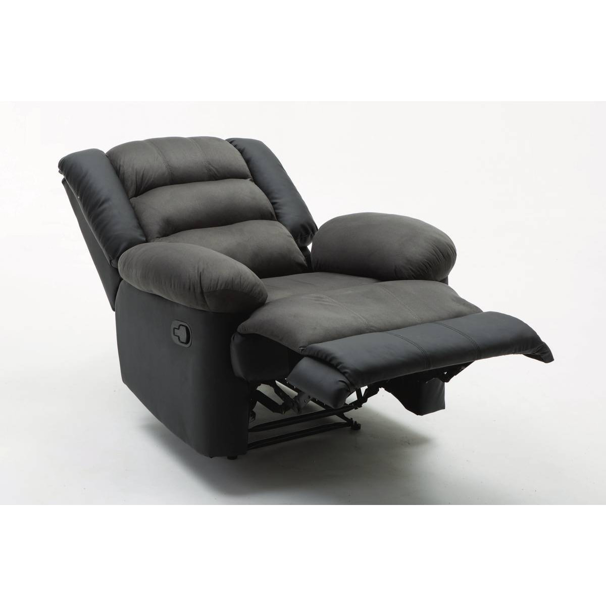 Fauteuil relax "Buckingham" - 85 x 93 x 100 cm - Noir / Gris foncé