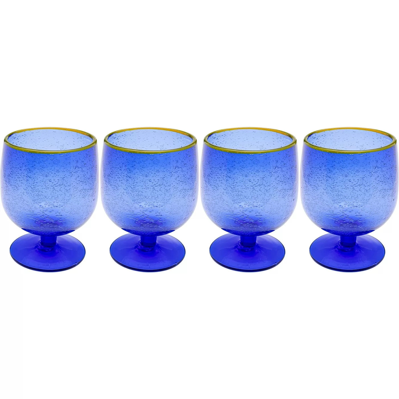 Verres à vin Bubbles bleus set de 4 Kare Design