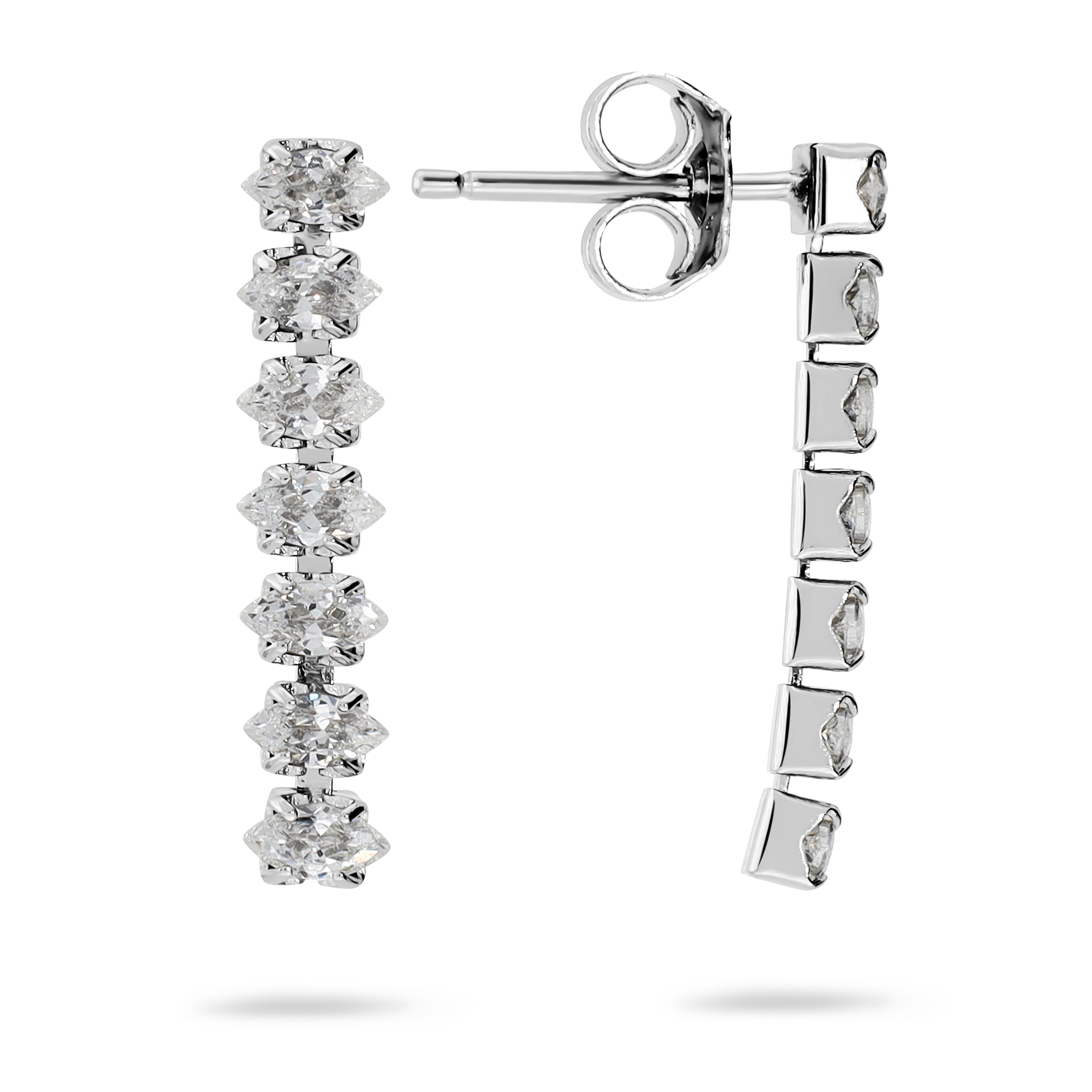 Orecchini Pendenti Tennis in Argento 925 con Cubic Zirconia