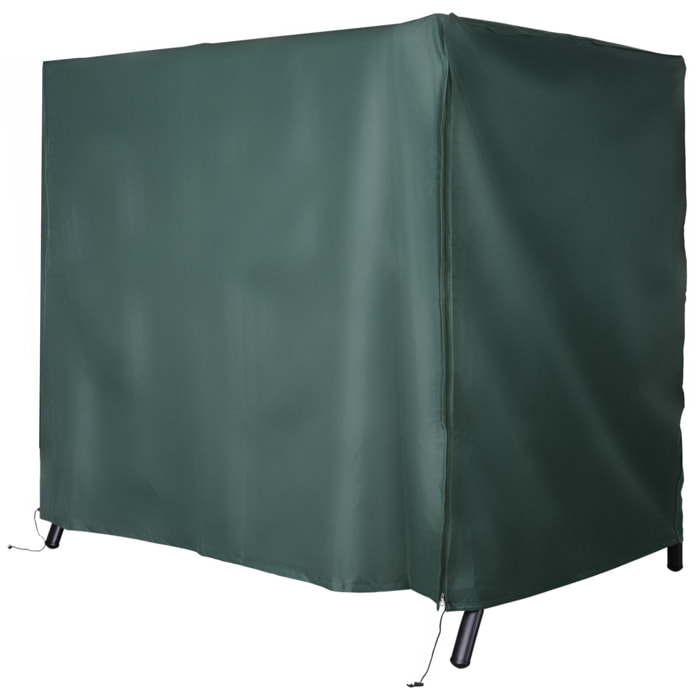 Housse de protection balancelle de jardin 3 places bâche étanche dim. 2,05L x 1,24l x 1,64H m polyester PVC haute densité vert