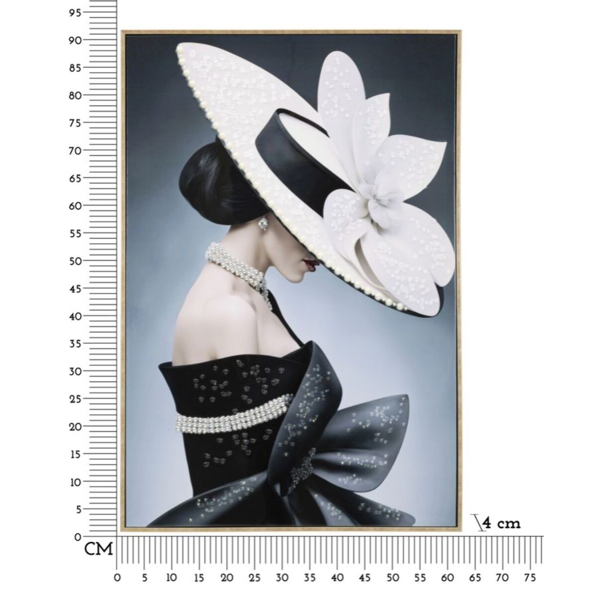 DIPINTO SU TELA LACCATO MARTY C/CORNICE -A- CM 62X4X92