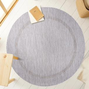 FARO - Tapis rond intérieur extérieur à motif Silver