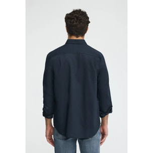 Camisa cotolino azul marino de corte regular con logo Rigby Go