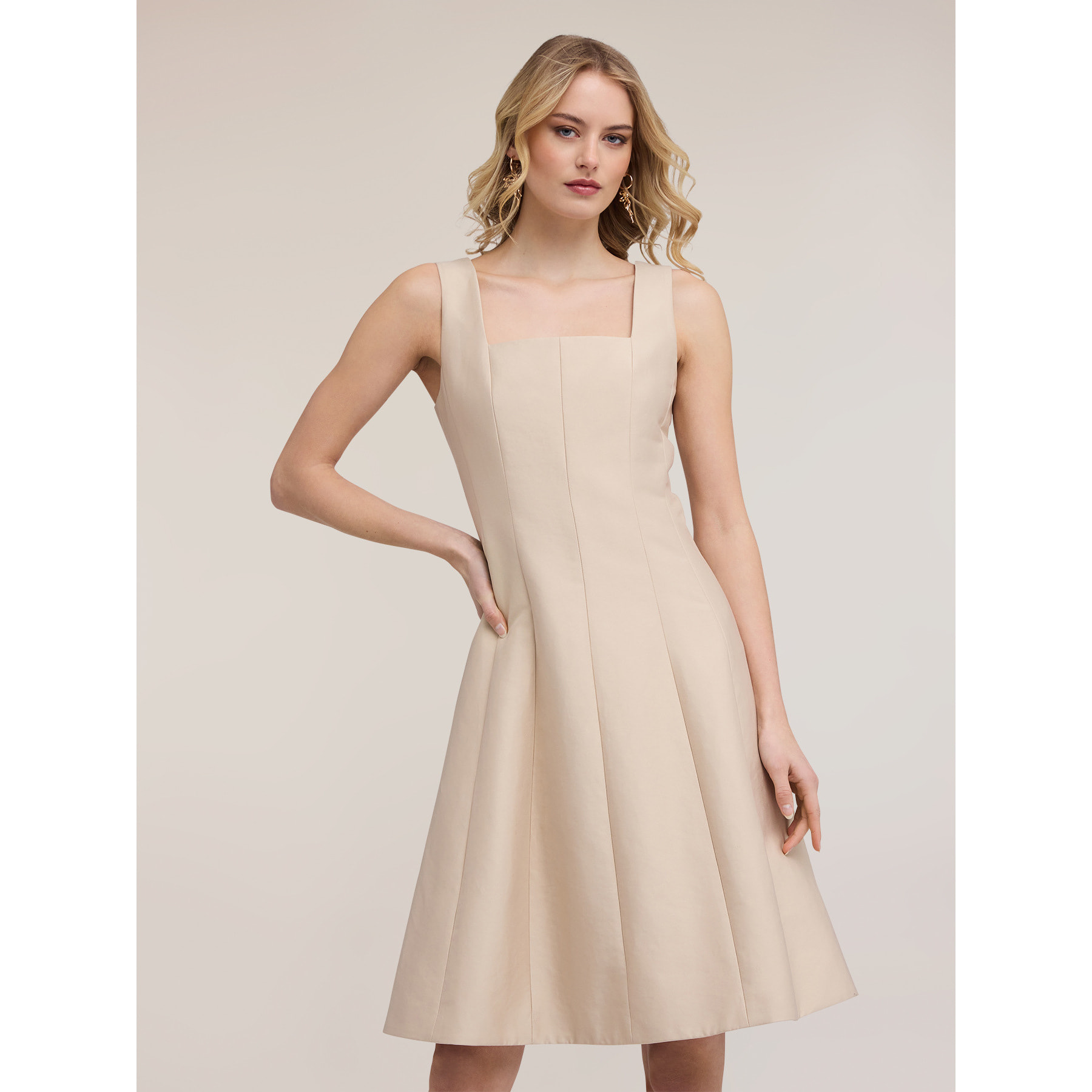 Motivi - Vestito flare a telini - Beige