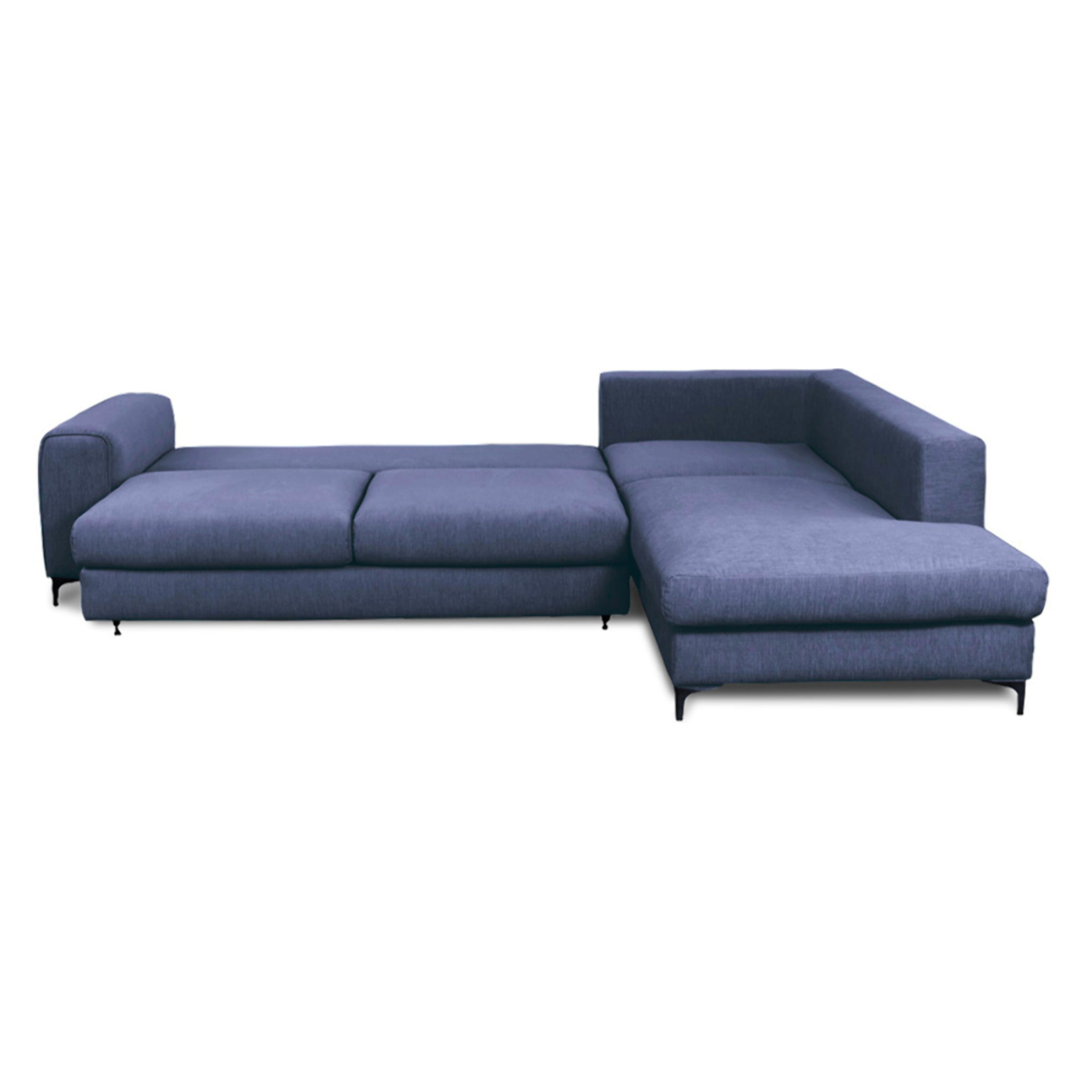 Canapé d'Angle Droit Tissu Fiesole, 3 Places, Couchage Intégré, Coffre de Rangement, Housse Déhoussable
