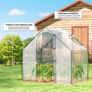 Invernadero Pequeño, Invernadero de Exterior con Ventana y Puerta con Cremallera, Marco de Acero, Cubierta de Plástico Impermeable Anti-UV para Cultivar Plantas, 180x100x168 cm, Transparente