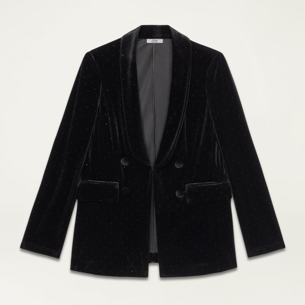 Oltre - Blazer de terciopelo con cristales - Negro