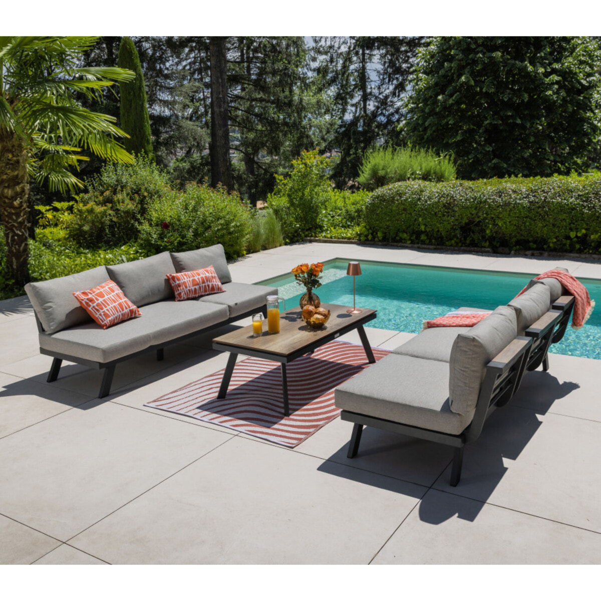 Salon de jardin modulable - 6 places - CARMEL