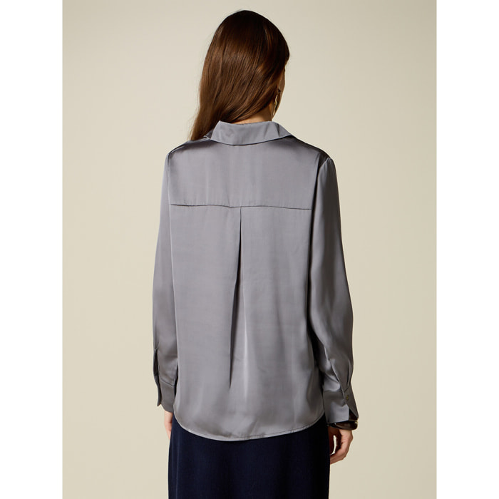 Oltre - Camicia in raso - Grigio