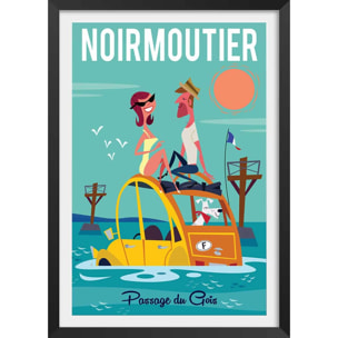 Affiche Noirmoutier Affiche + cadre en bois - Noir