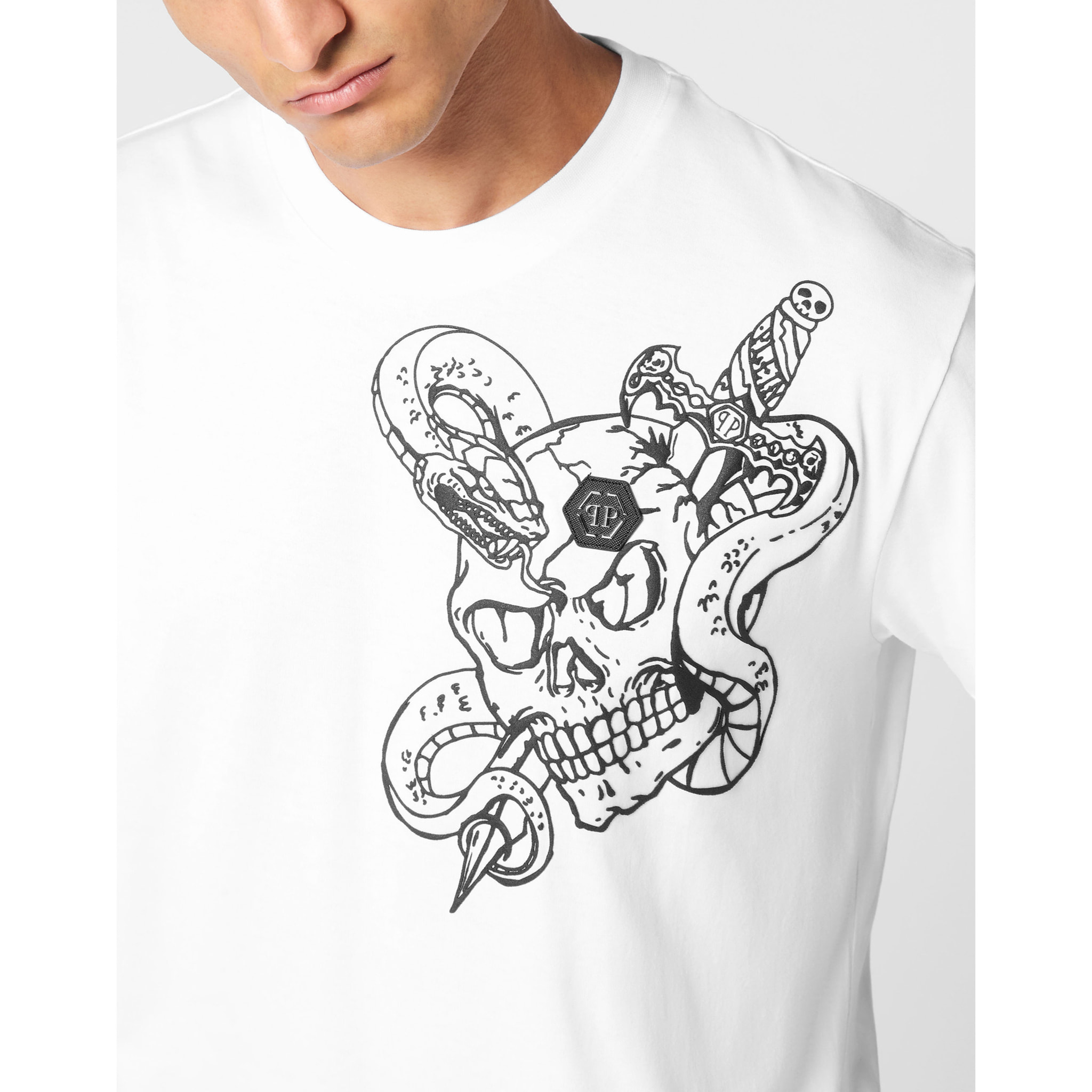 PHILIPP PLEIN T-Shirt Round Neck SNAKE