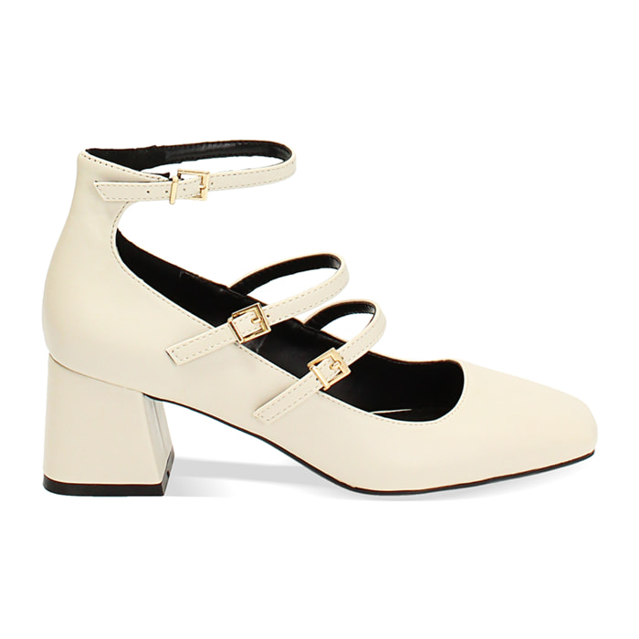 Décolleté crema con cordones