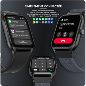 Montre connectée ECHO Rainbow Pro S Noir Silicone + Gris Nylon