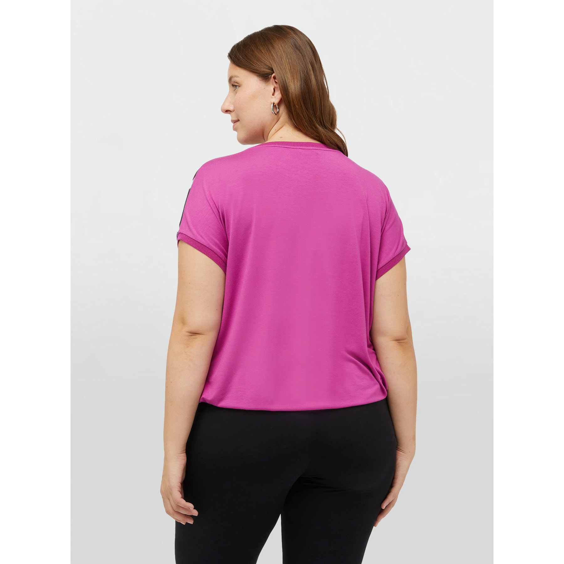 Fiorella Rubino - T-shirt stampata in due tessuti - Fucsia