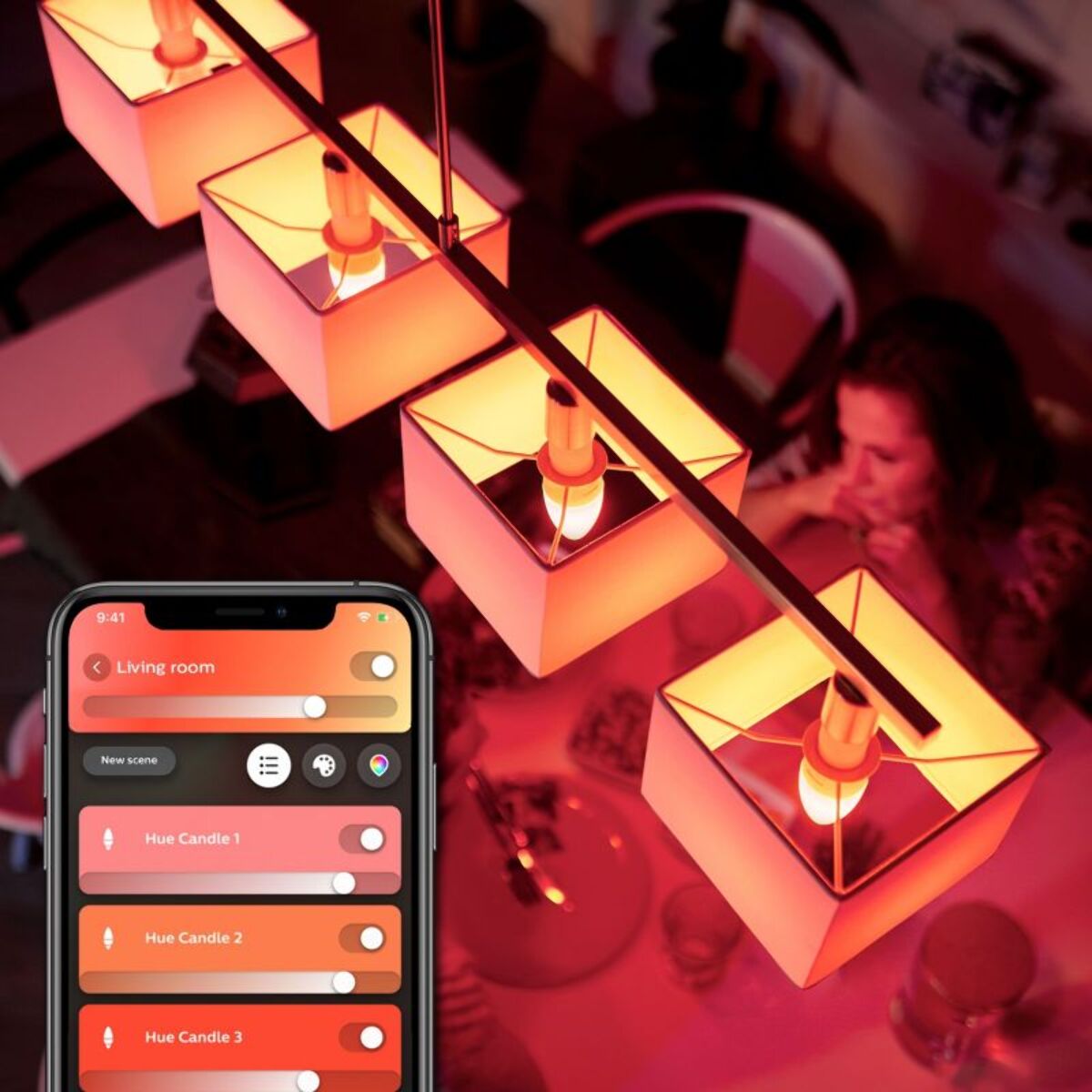 Ampoule LED connectée PHILIPS HUE E14 White&Color Ambiance Flamme