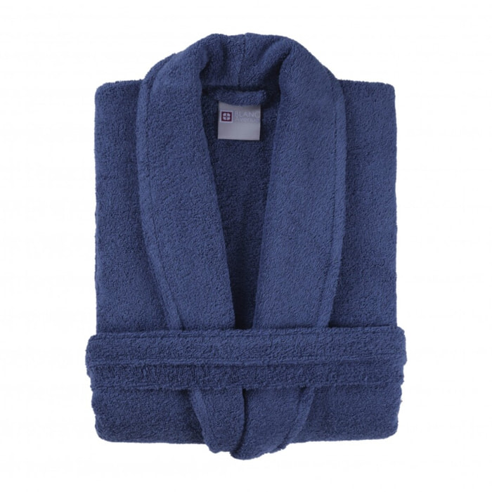 Peignoir homme 100% coton bleu marine
