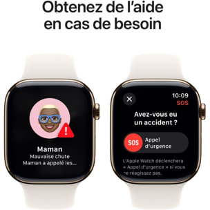 Montre connectée APPLE WATCH Serie 10 46mm Titane Or M/L Cellular