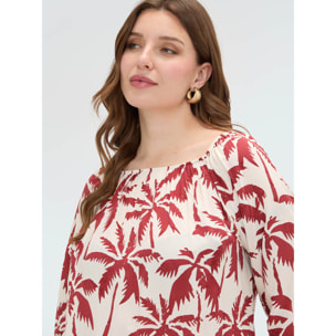 Fiorella Rubino - Blusa off-shoulder con stampa - Bianco