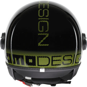 CASCO MOMO FGTR CLASSIC STRIPES MATT BLACK/YELLOW FLUO