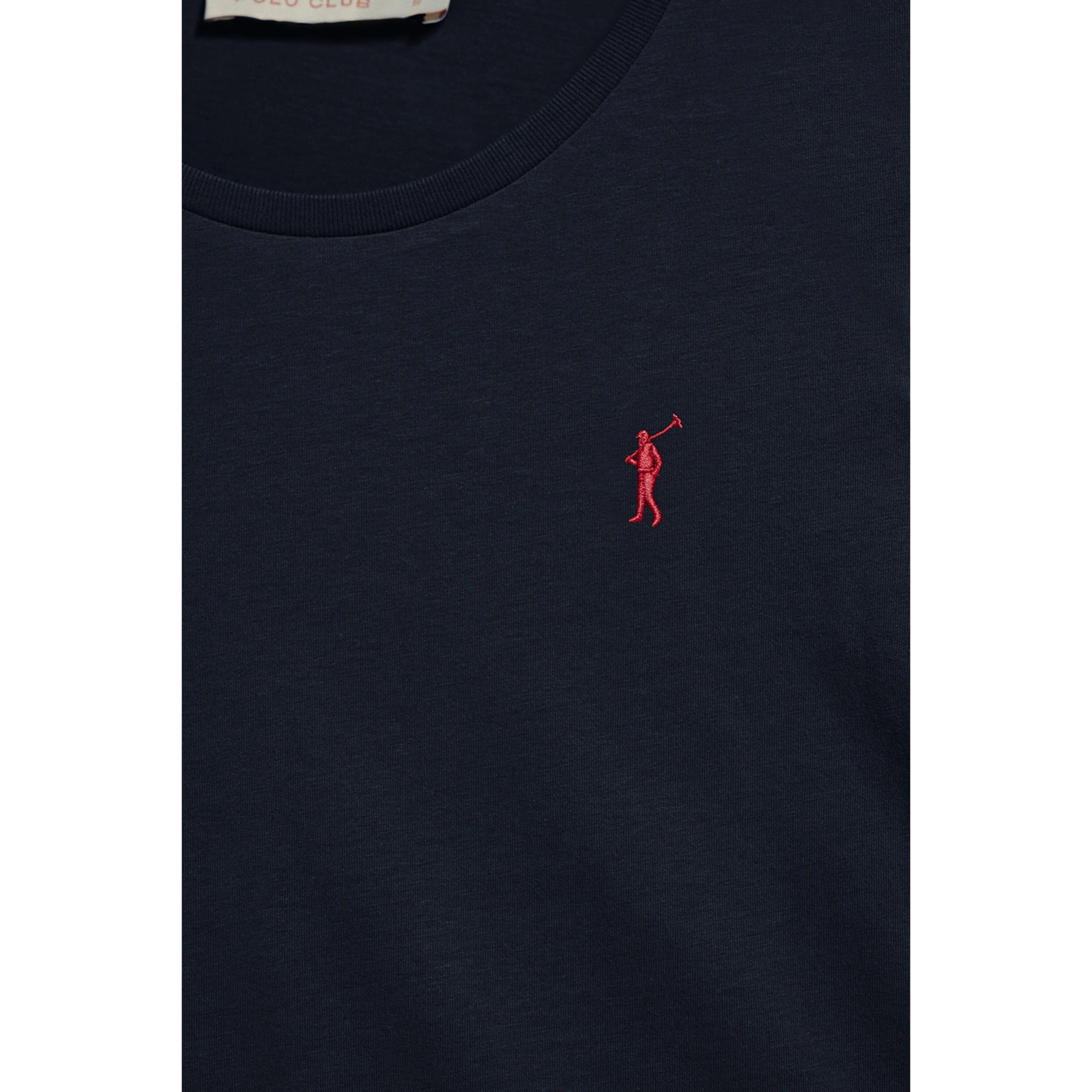 Maglietta basic a maniche lunghe blu scuro con logo Rigby Go