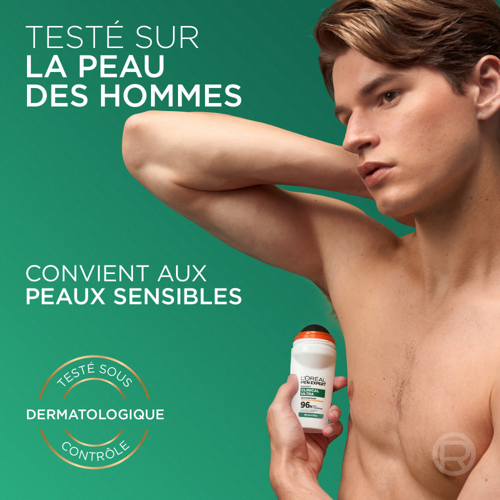 Lot de 6 - L'Oréal Men Expert Clinical Ultra Détranspirant Bille 96h anti-transpirant & anti-odeurs 50ml