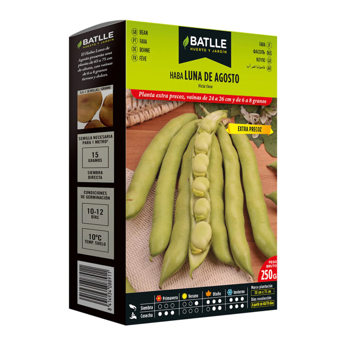 Semillas de Haba extra precoz Luna de agosto 250 g Batlle