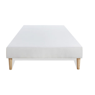 Ensemble Matelas Le Soyeux - 24cm - Ressorts ensachés et mémoire de forme - Equilibré - Sommier Tapissier Blanc