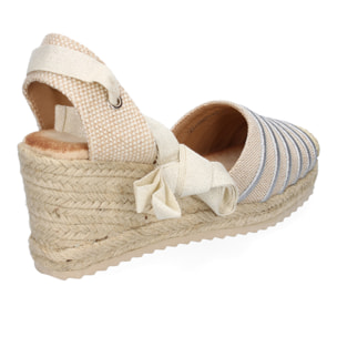 Sandalia de Mujer con Cuña de Yute, Comodas y Elegantes, Diseño Moderno con Cintas