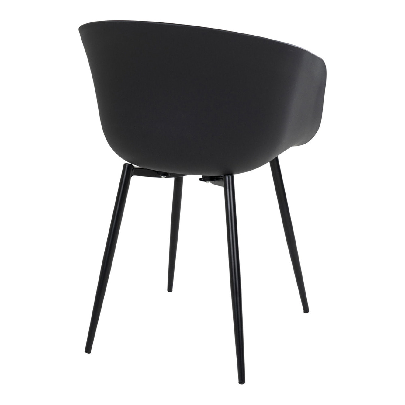 Set 2 sedie da pranzo Roda nera con struttura in metallo nero