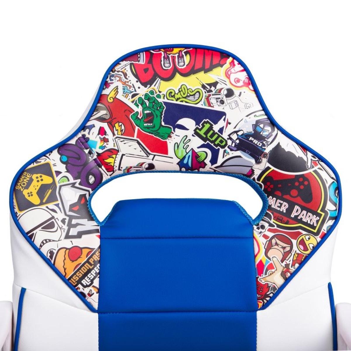 Silla gaming sticker azul DRW Sticker Blanco Azul DRW