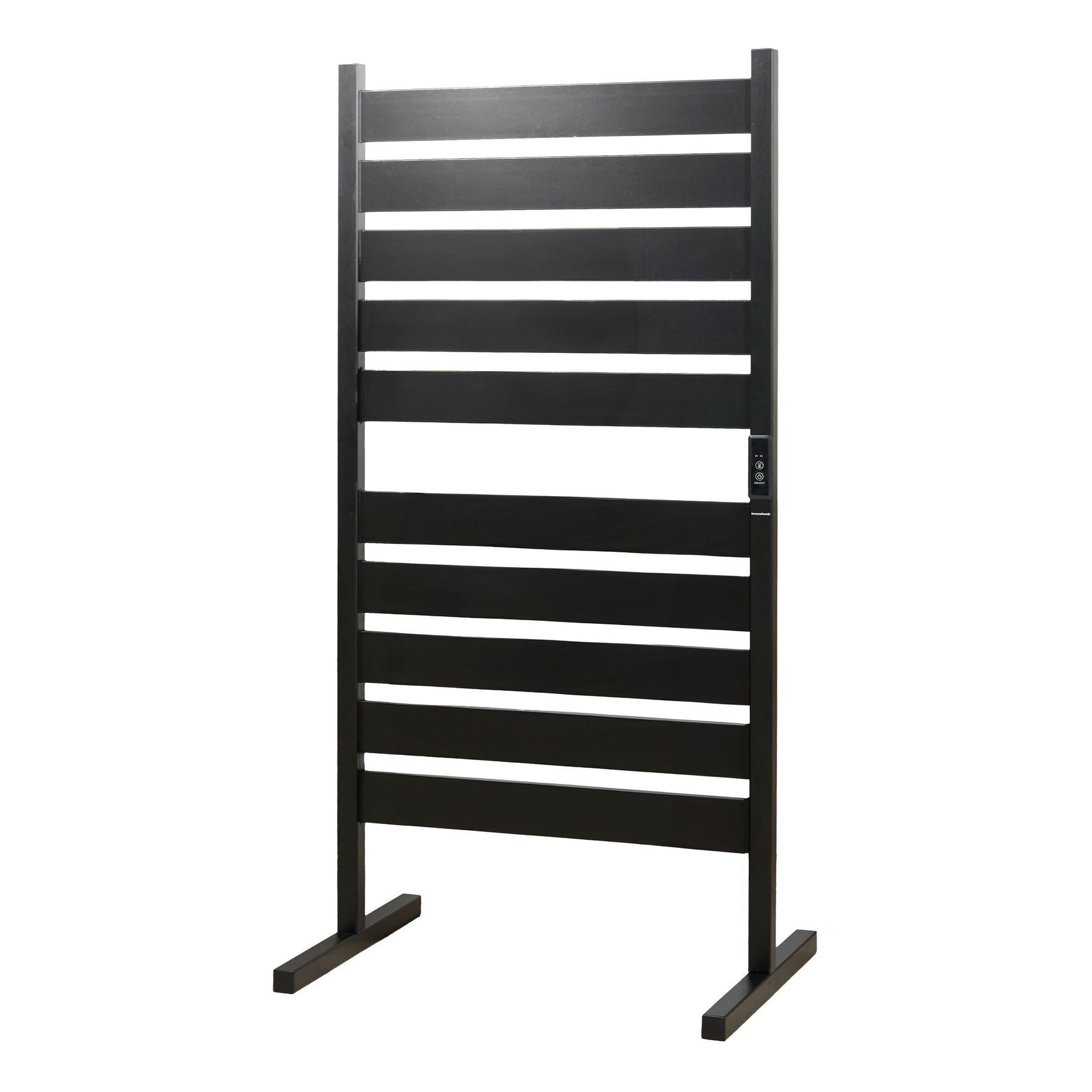 Asciugamano elettrico da terra o parete 10 barre - nero - 102 x 5 x 52 cm