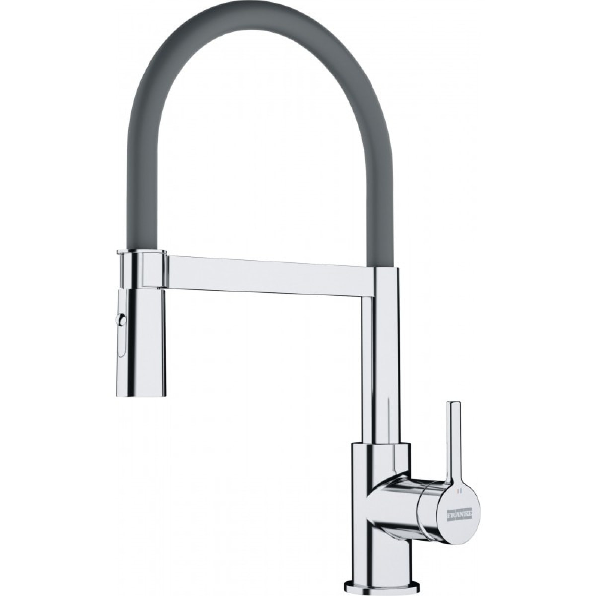 Lina FC 6087.031 Mitigeur cuisine, 205 x 410 mm, semi-pro avec douchette extractible, Chrome/Gris (115.0626.087)