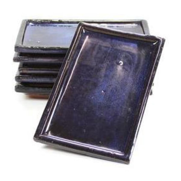 Plato cerámico para bonsáis rectangular Azul 18,5 cm