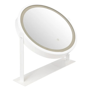 Miroir rond pivotant LED blanc