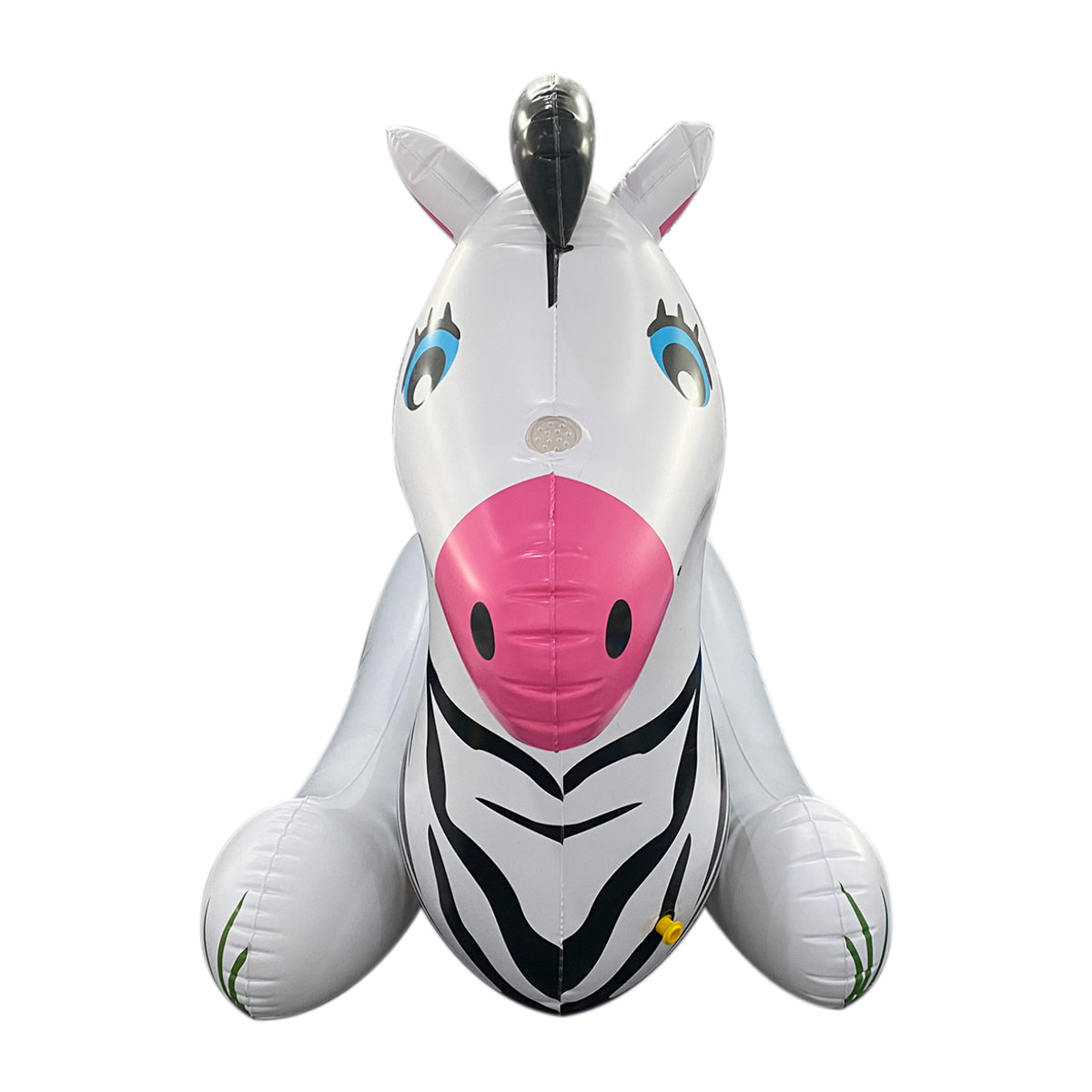 Sedia galleggiante gonfiabile per bambini, design zebrato, spara acqua.