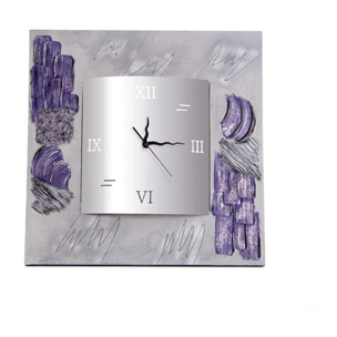 Reloj artesanal Texturas cuadrado Plata - Lila